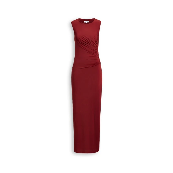 Scanlan Theodore Knit Draped Dress in Chilli | Maxi Dresses | Coveti
