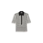 Scanlan Theodore Knit Shell Stitch Shirt in Black White | Tops | Coveti