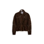 Scanlan Theodore Lace Funnel Neck Jacket in Dark Chocolate | Jackets | Coveti