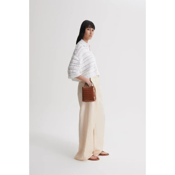 Scanlan Theodore Lace Knit Shirt in White | Tops | Coveti