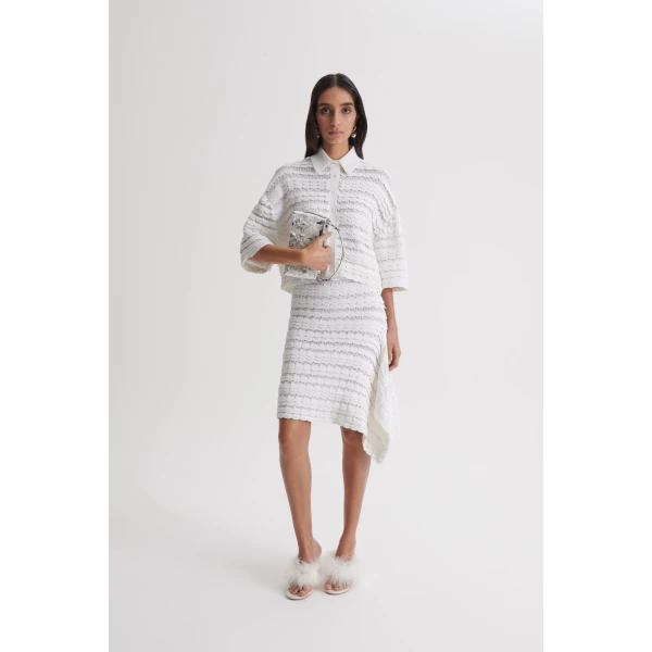 Scanlan Theodore Lace Knit Skirt in White | Skirts | Coveti