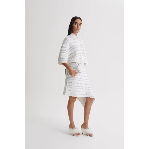 Scanlan Theodore Lace Knit Skirt in White | Skirts | Coveti