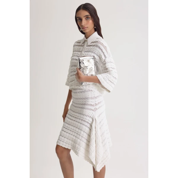 Scanlan Theodore Lace Knit Skirt in White | Skirts | Coveti