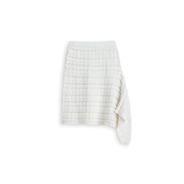 Lace Knit Skirt in White