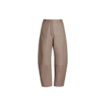 Scanlan Theodore Leather Barrel Leg Trouser in Camel at Coveti Scanlan Theodore Leather Barrel Leg Trouser in Camel