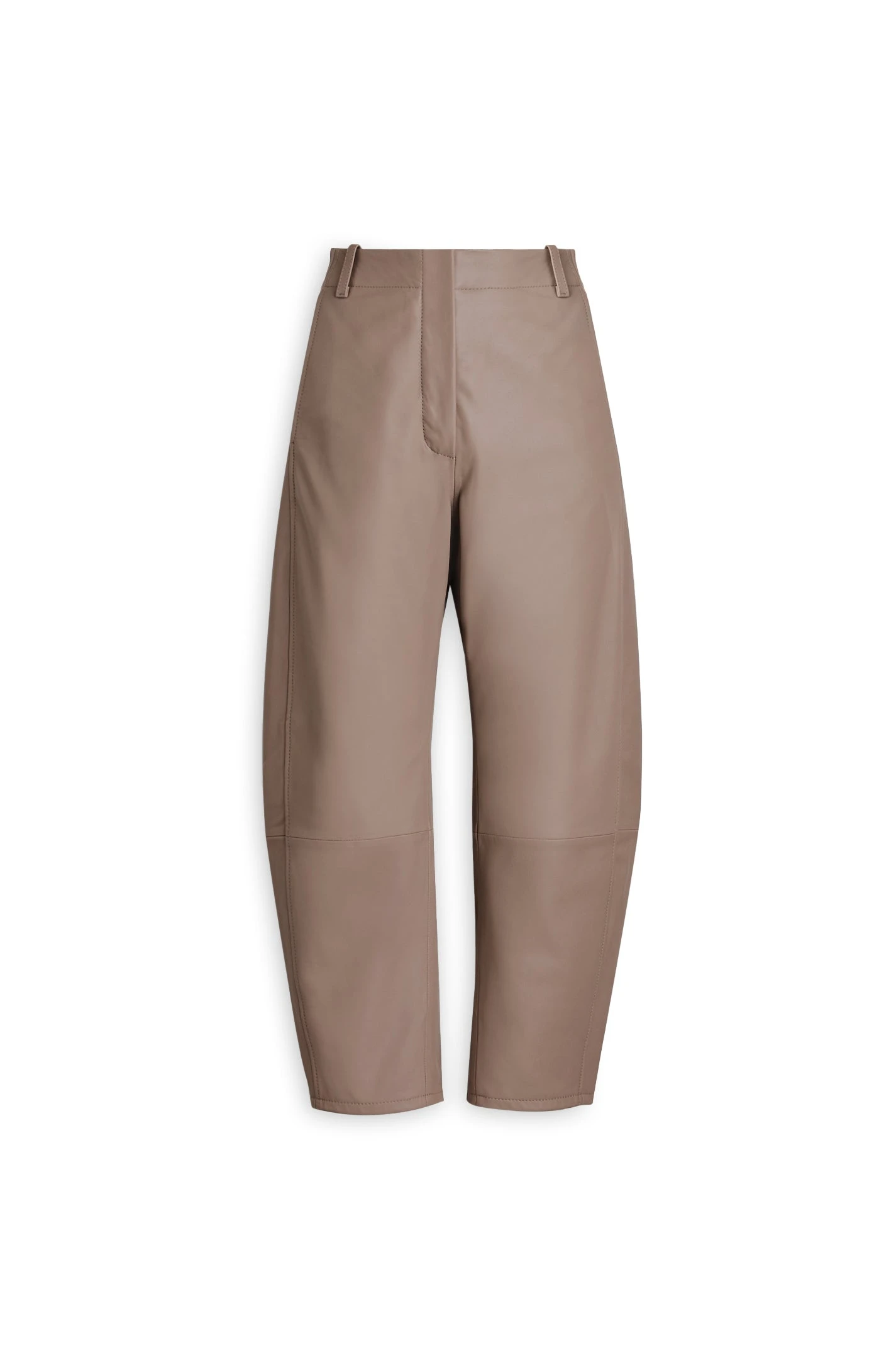 Scanlan Theodore Leather Barrel Leg Trouser in Camel at Coveti Scanlan Theodore Leather Barrel Leg Trouser in Camel