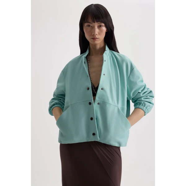 Scanlan Theodore Leather Bomber in Opal