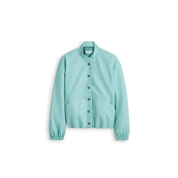Leather Bomber in Opal