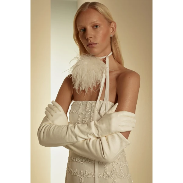 Scanlan Theodore Leather Opera Gloves in Camelia | Gloves | Coveti