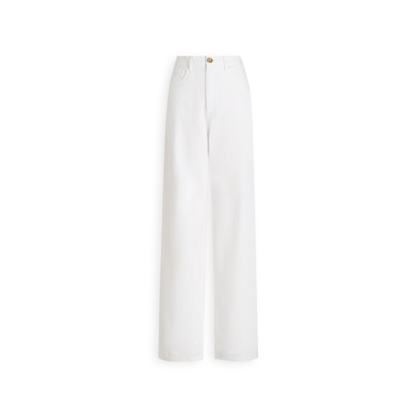 Scanlan Theodore Linen Cotton Drape Leg Jean in White