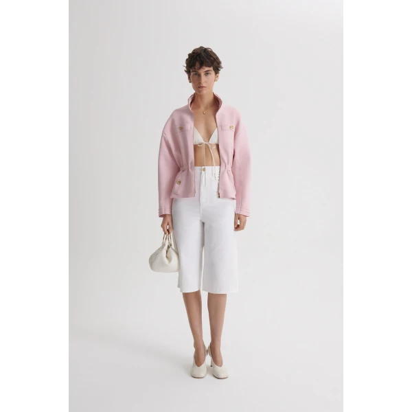 Scanlan Theodore Linen Cotton Drape Leg Short in White | Shorts | Coveti