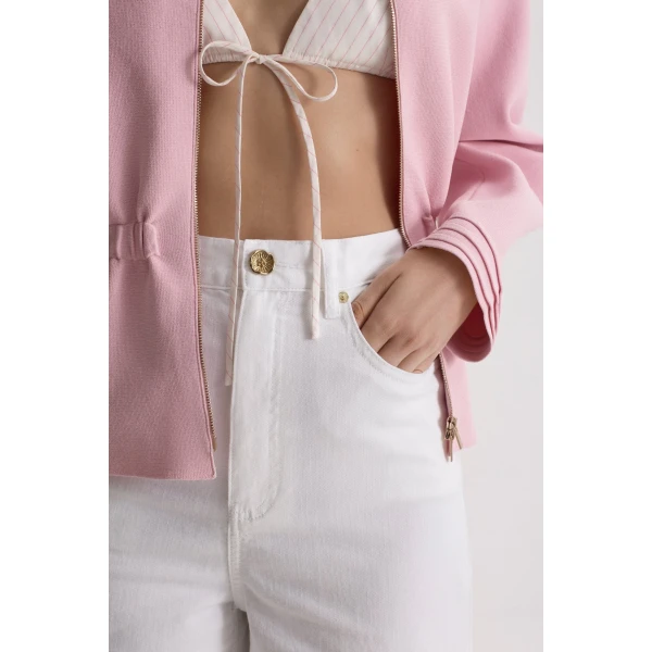 Scanlan Theodore Linen Cotton Drape Leg Short in White | Shorts | Coveti