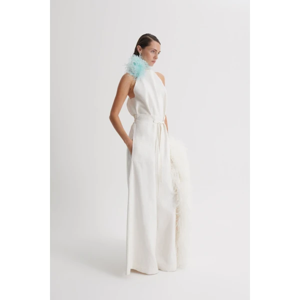 Scanlan Theodore Linen Pleat Tie Trouser in Off White | Pants | Coveti