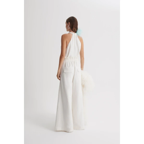 Scanlan Theodore Linen Pleat Tie Trouser in Off White | Pants | Coveti