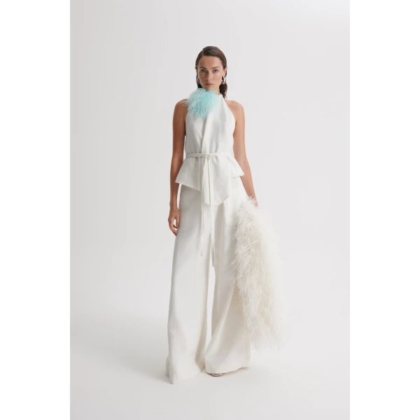 Scanlan Theodore Linen Sleeveless Top in Off White | Tops | Coveti