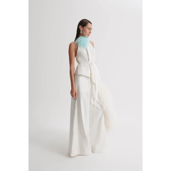 Scanlan Theodore Linen Sleeveless Top in Off White | Tops | Coveti