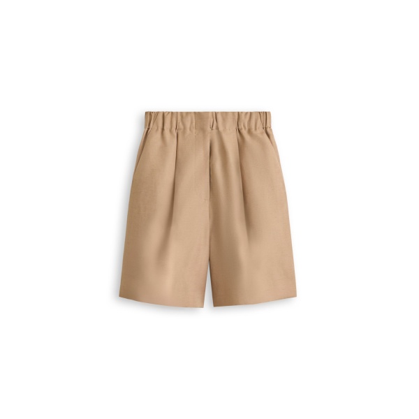Scanlan Theodore Linen Textured Soft Short in Camel