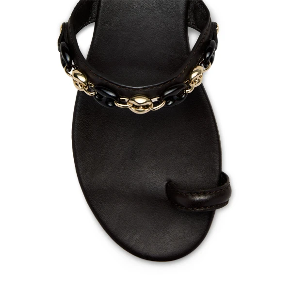 Scanlan Theodore Marine Link Chain Flat Sandal in Chocolate | Sandals | Coveti