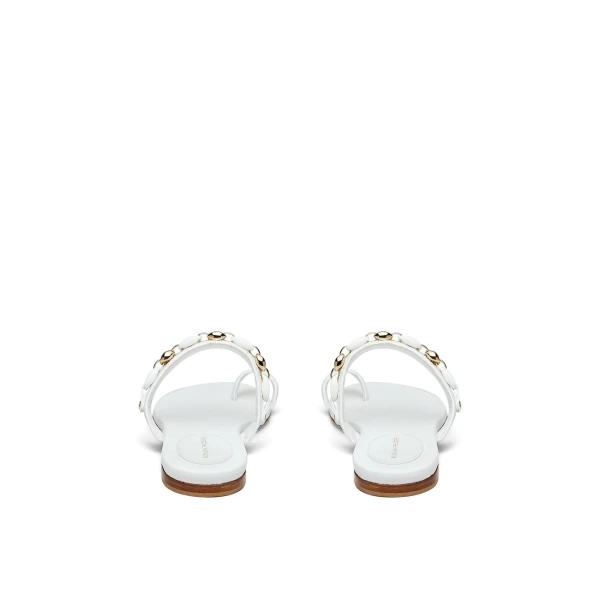 Scanlan Theodore Marine Link Chain Flat Sandal in White | Sandals | Coveti