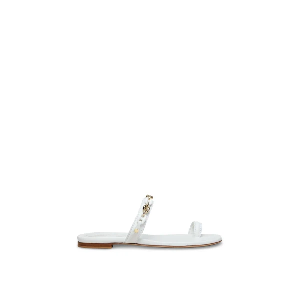Scanlan Theodore Marine Link Chain Flat Sandal in White | Sandals | Coveti