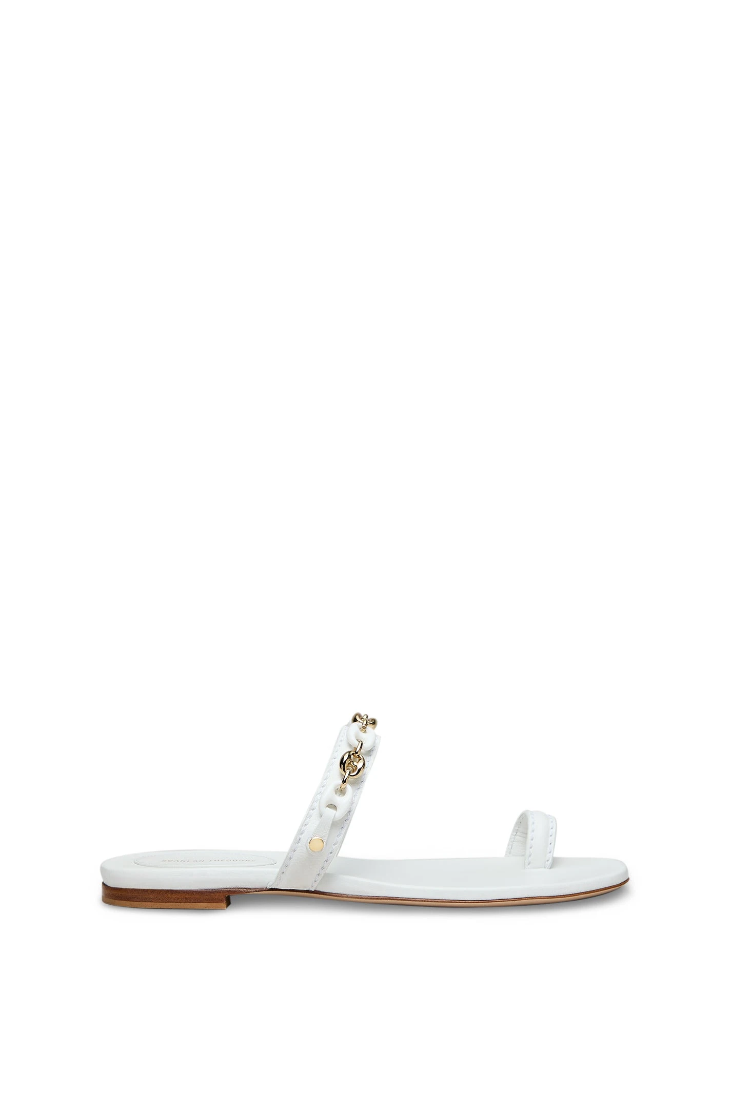 Scanlan Theodore Marine Link Chain Flat Sandal in White Scanlan Theodore Marine Link Chain Flat Sandal in White | Sandals | Coveti