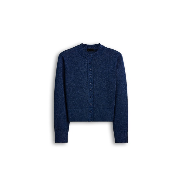 Scanlan Theodore Metallic Knit Cardigan in Marine