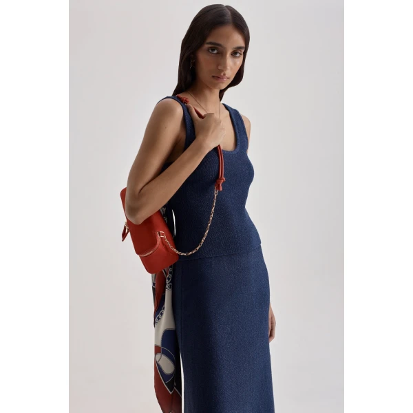 Scanlan Theodore Metallic Knit Singlet in Marine