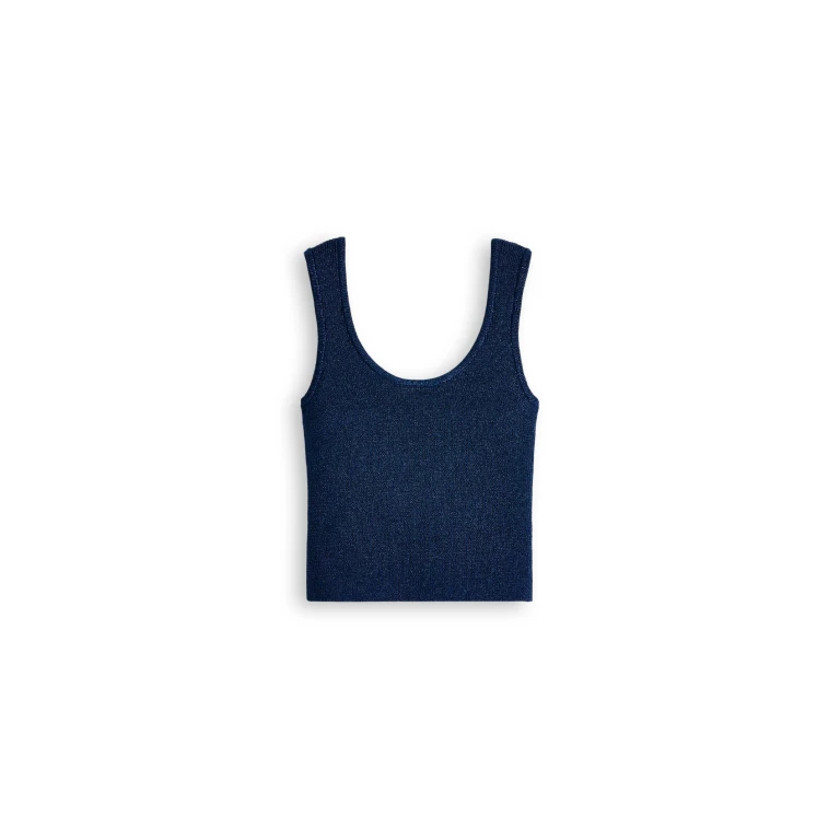 Scanlan Theodore Metallic Knit Singlet in Marine
