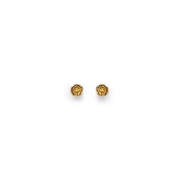 Mini Poppy Studs in Light Gold