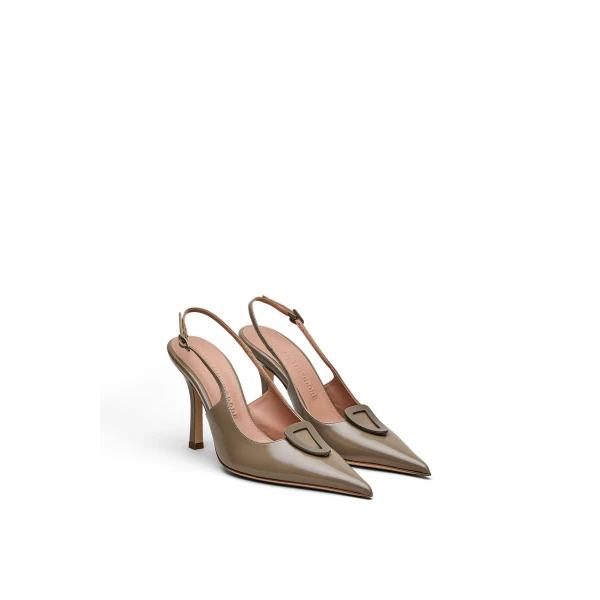 Scanlan Theodore Mini Triangle Slingback 9.5 in Taupe | Heels | Coveti