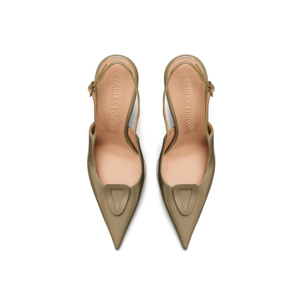 Scanlan Theodore Mini Triangle Slingback 9.5 in Taupe | Heels | Coveti