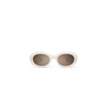 Scanlan Theodore Modern Oval Sunglasses in Milky Beige | Sunglasses | Coveti