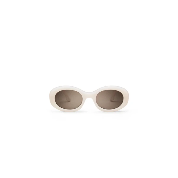 Scanlan Theodore Modern Oval Sunglasses in Milky Beige | Sunglasses | Coveti