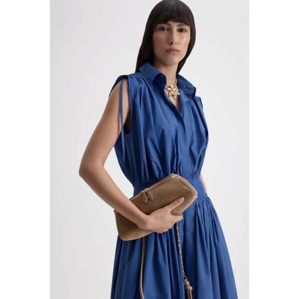 Scanlan Theodore Parachute Shirt Dress in Blue | Maxi Dresses | Coveti