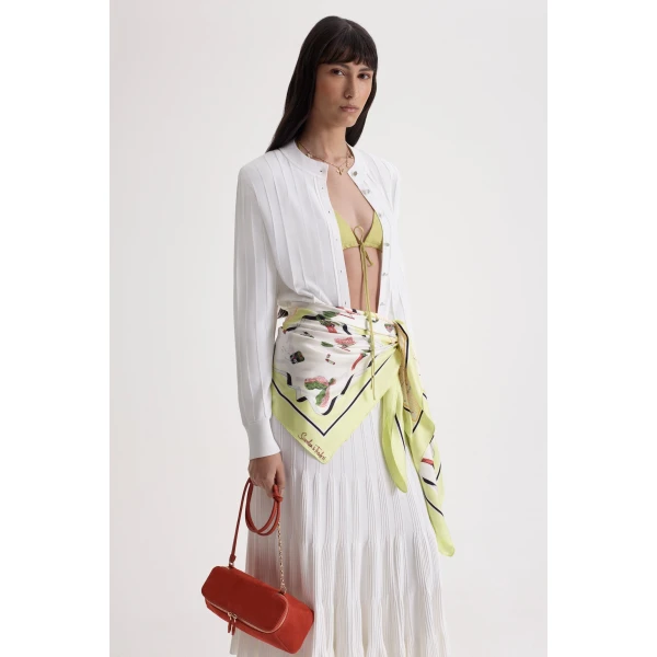 Scanlan Theodore Pleat Rib Flared Skirt in White