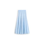 Scanlan Theodore Pleat Rib Stripe Skirt in Blue White
