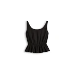 Scanlan Theodore Polished Voile Peplum Top in Black | Tops | Coveti