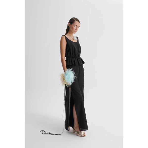 Scanlan Theodore Polished Voile Trouser in Black | Pants | Coveti