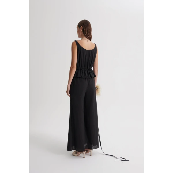 Scanlan Theodore Polished Voile Trouser in Black | Pants | Coveti