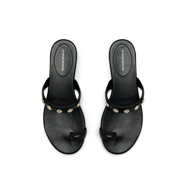 Scanlan Theodore Poppy Flat Sandal in Black | Sandals | Coveti