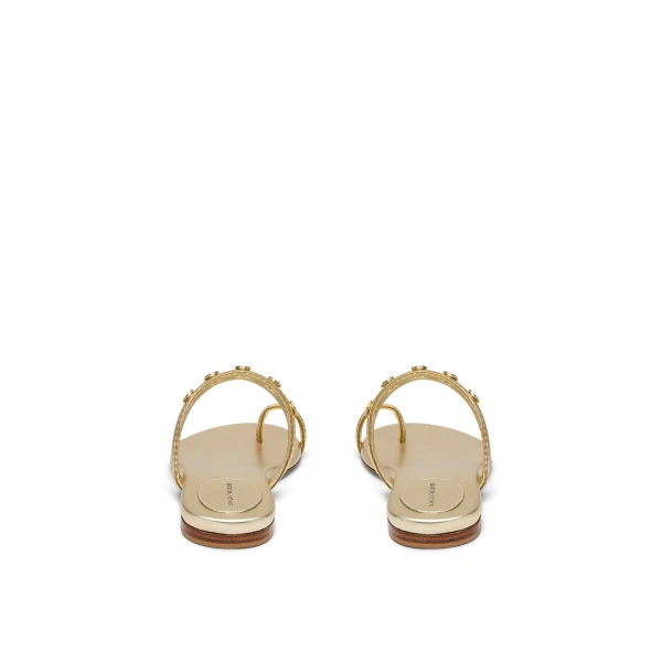 Scanlan Theodore Poppy Flat Sandal in Light Gold | Sandals | Coveti