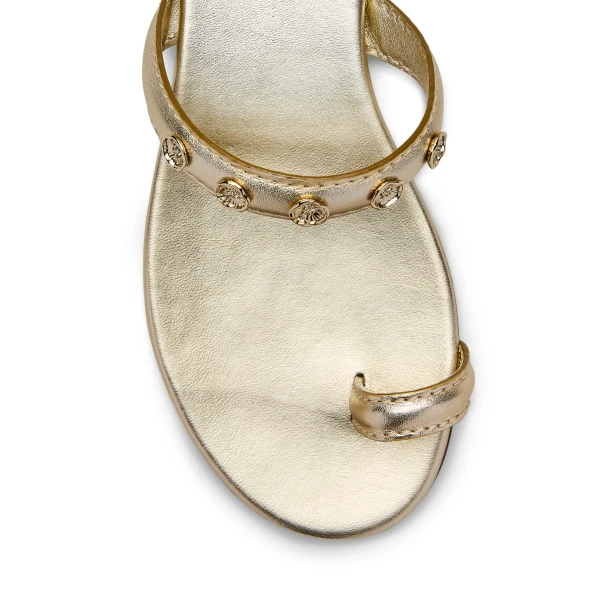Scanlan Theodore Poppy Flat Sandal in Light Gold | Sandals | Coveti
