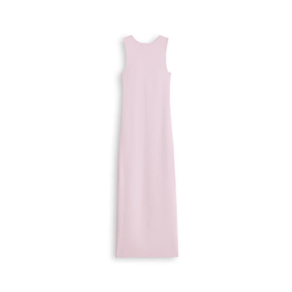 Rib Crew Neck Dress in Soft Pink