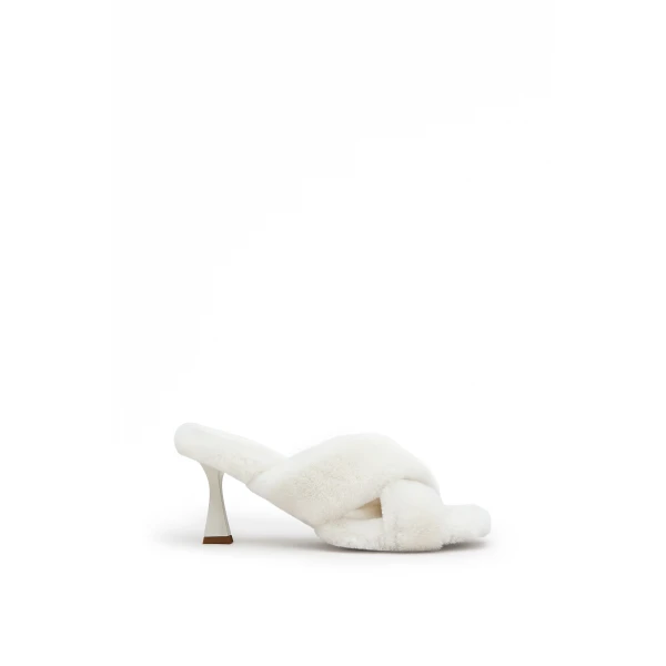 Shearling Twist Mule 8 in Cloud
