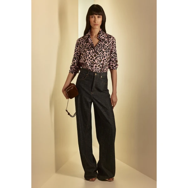 Scanlan Theodore Silk Animal Print Shirt in Pink | Tops | Coveti