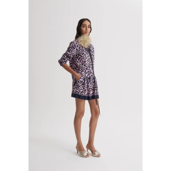 Scanlan Theodore Silk Animal Print Short in Pink | Shorts | Coveti