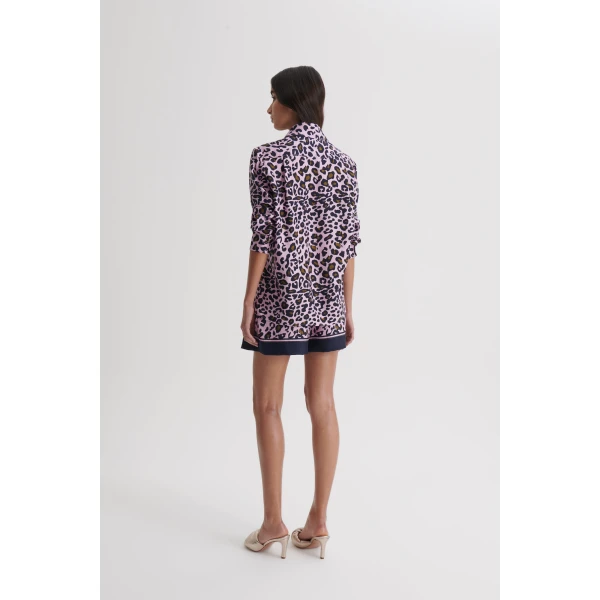 Scanlan Theodore Silk Animal Print Short in Pink | Shorts | Coveti