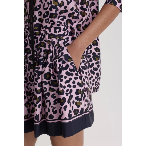 Scanlan Theodore Silk Animal Print Short in Pink | Shorts | Coveti