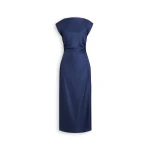 Scanlan Theodore Silk Chain Jacquard Dress in Indaco Blue