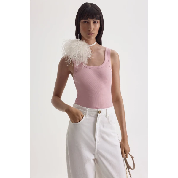 Scanlan Theodore Silk Cotton Singlet in Pink | Tops | Coveti